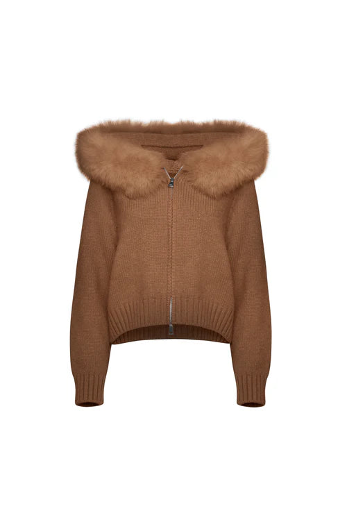 Fur Cardigan Brown