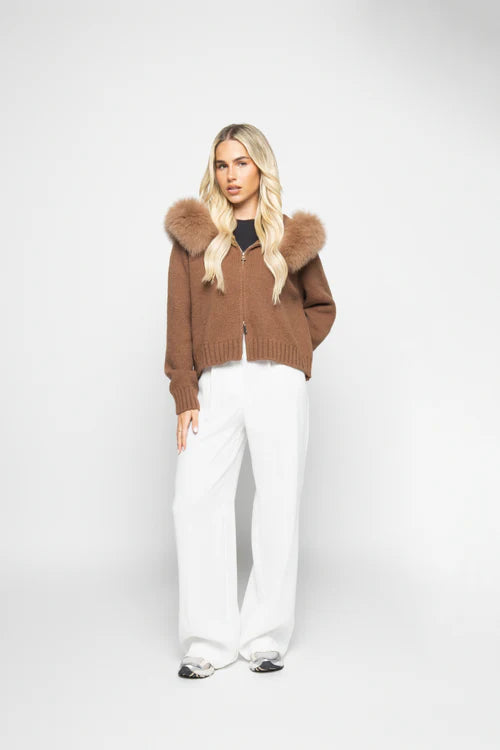 Fur Cardigan Brown