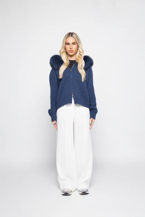 Fur Cardigan Blue