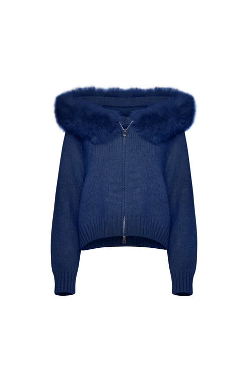 Fur Cardigan Blue