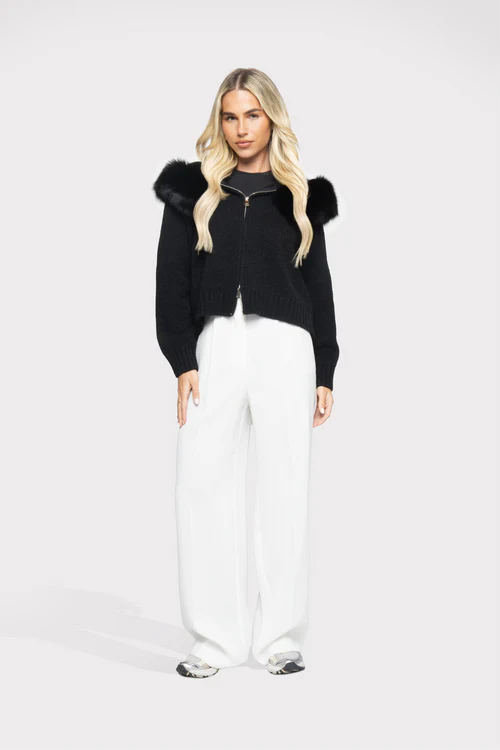 Fur Crdigan Black