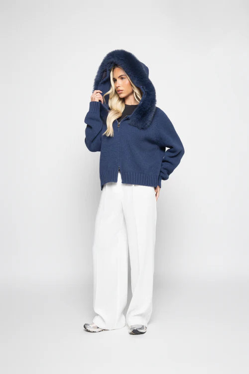 Fur Cardigan Blue