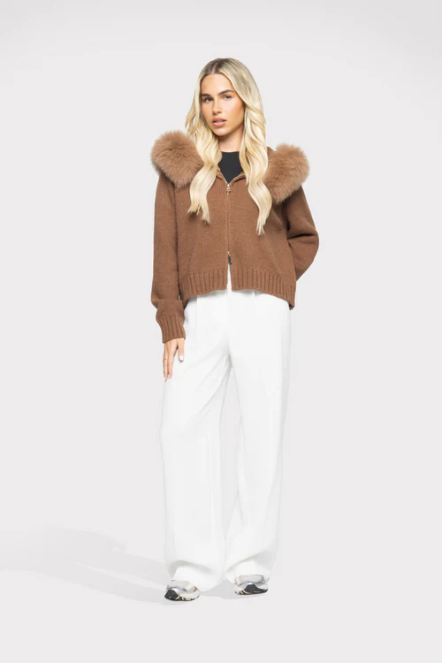 Fur Cardigan Brown