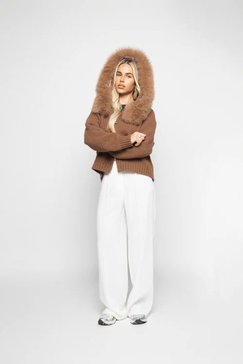 Fur Cardigan Brown