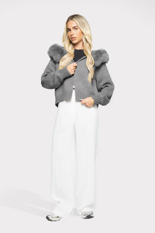 Fur Cardigan Grey