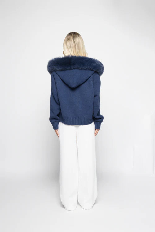 Fur Cardigan Blue