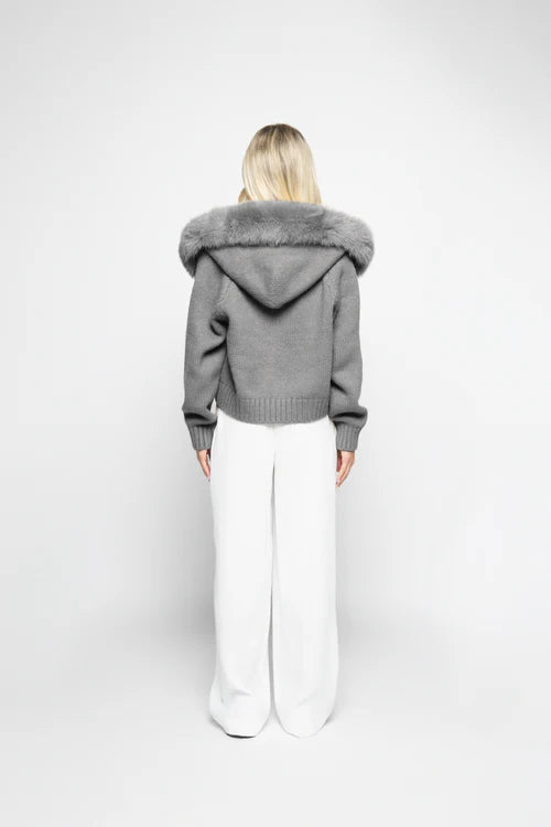 Fur Cardigan Grey