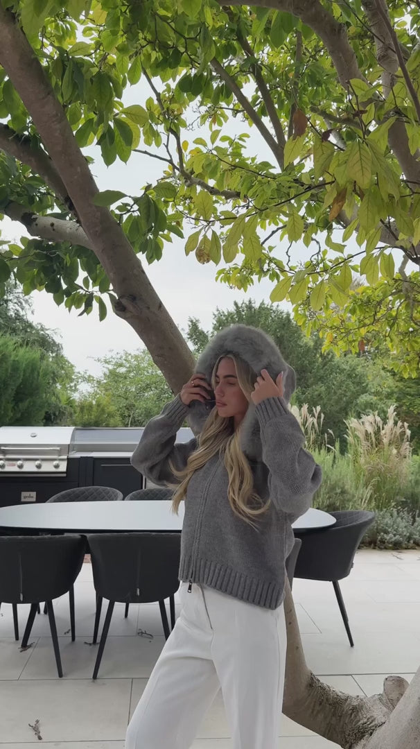 Fur Cardigan Grey